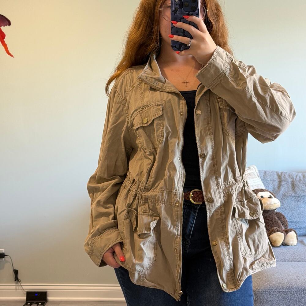 St. John's Bay Khaki Utility Field Jacket Size 3X